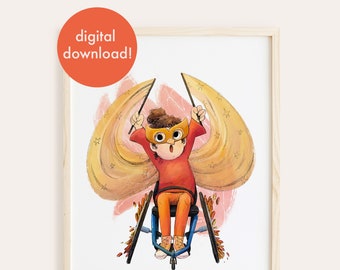 Phoenix Nursery Decor, Fantasy Digital Download Print, Fantasy Creatures Nursery Prints, Preschool Decor, Baby Shower Gift