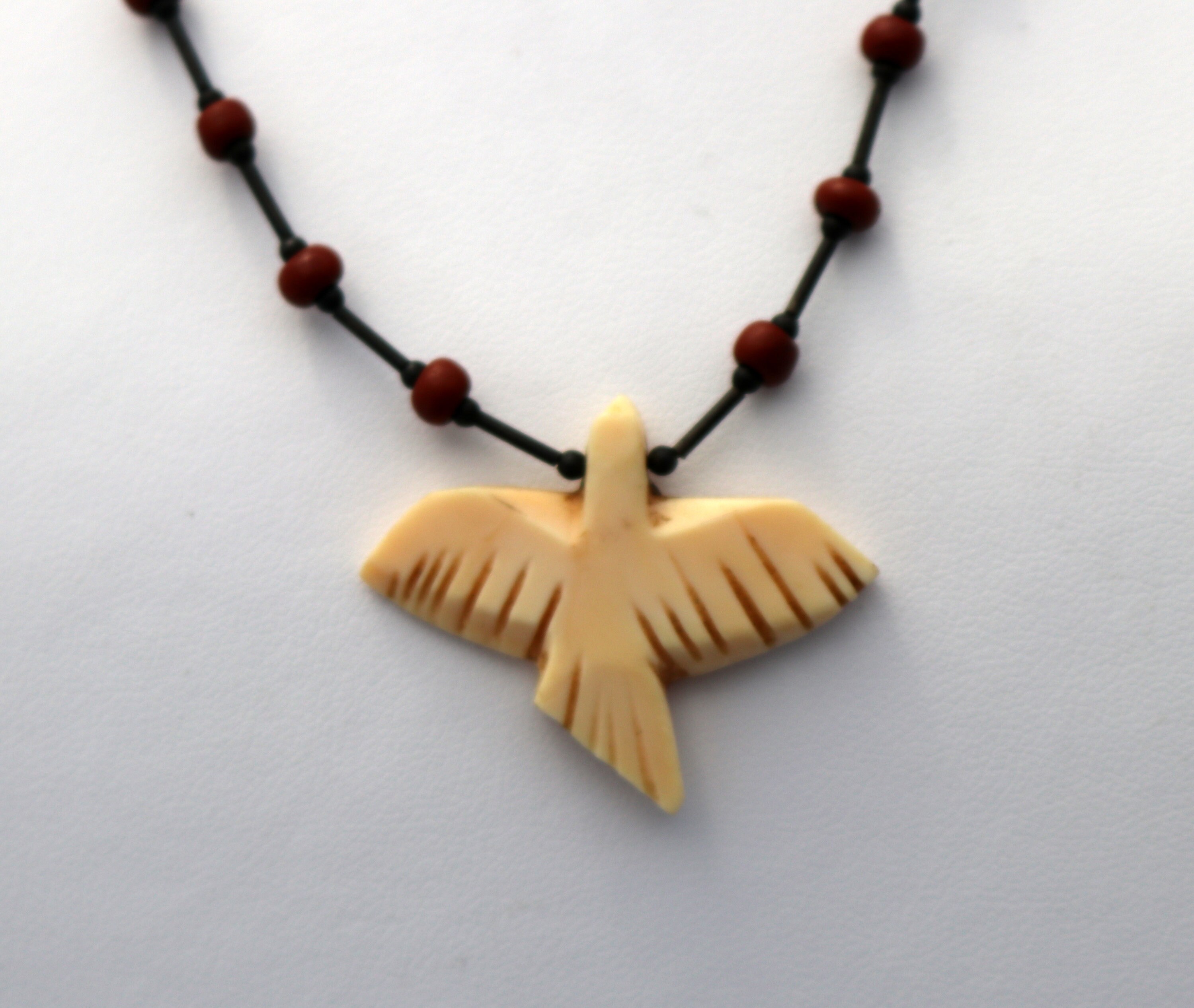 Vintage Eagle Necklace Hand Carved Eagle Bone Eagle Boys Etsy