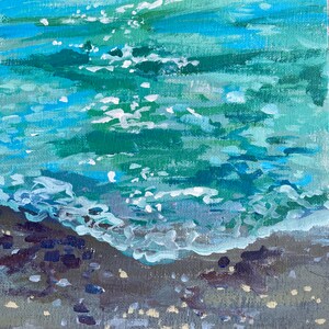 Pintura Original "Mar em Kalamata" 20 x 20 cm