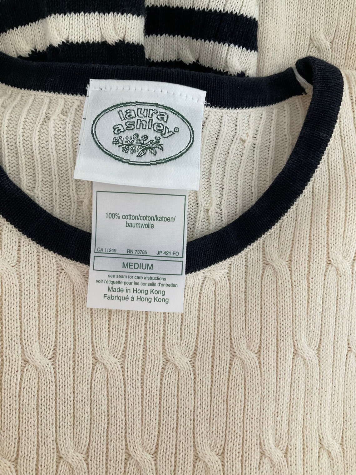 Laura Ashley Vintage Jumper 90's Jumper Cotton Knit - Etsy