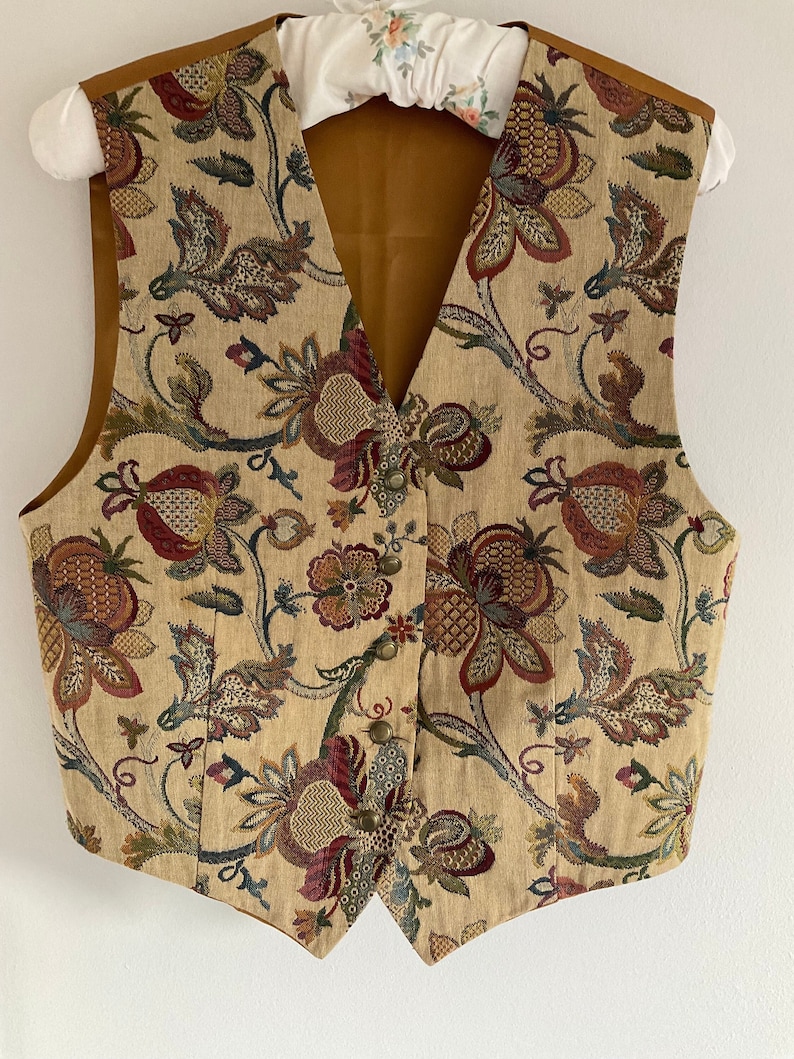 Vintage Waistcoat 90 s Top Ladies Waistcoat Floral Etsy