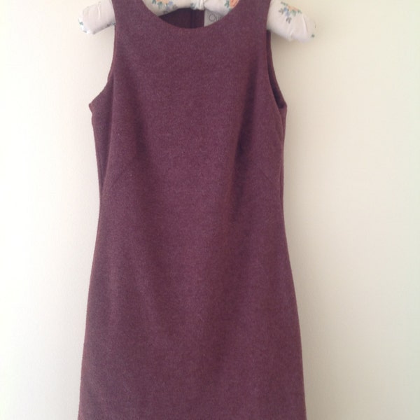 RESERVED!!! 80's vintage purple heather shift tunic dress, ladies vintage dress, made in UK