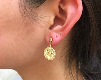 Vintage Dollar Coin Earrings Drop Dangle Earrings Charm Coin Ear Stud Jewelry CA