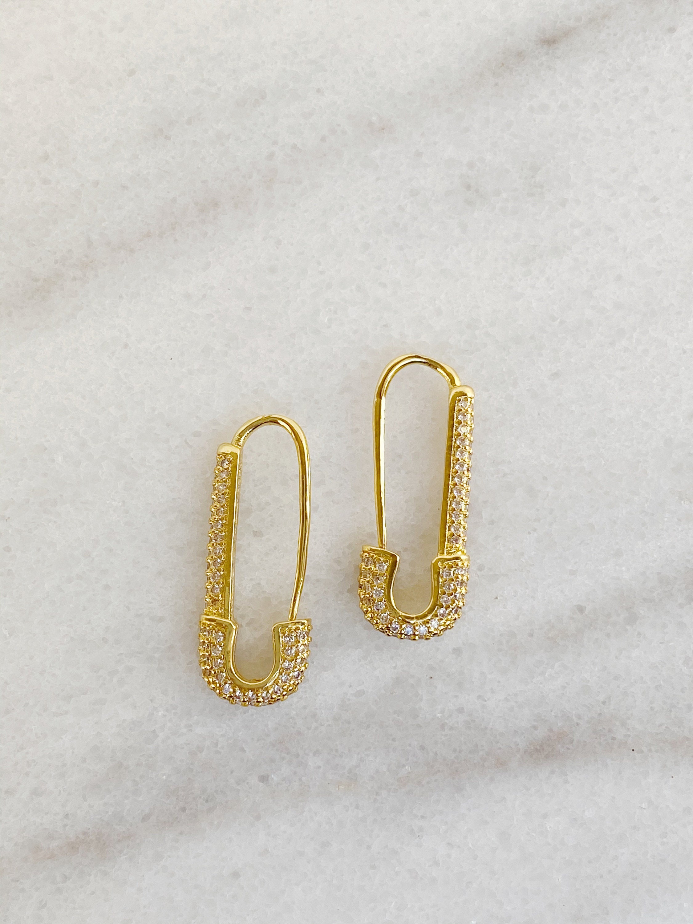 Mosaic Safety Pin Earrings – Aashi.Co