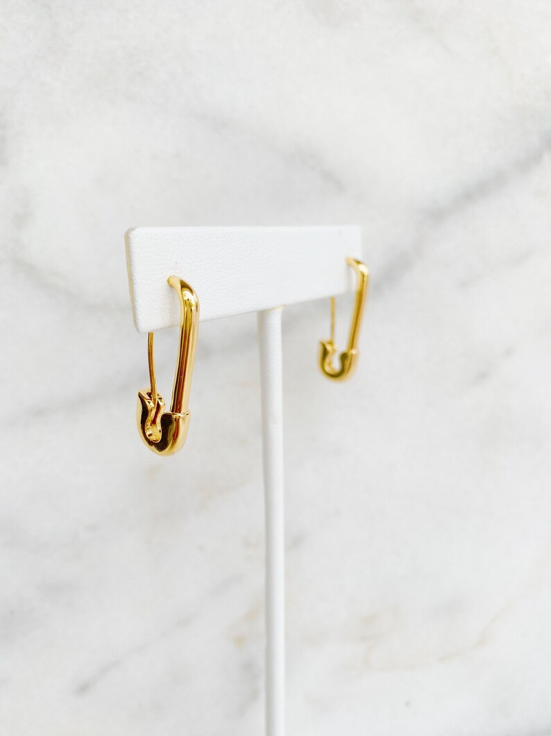 Gold Safety Pin Earrings Gold Pin Earrings Safety Pin Studs Etsy