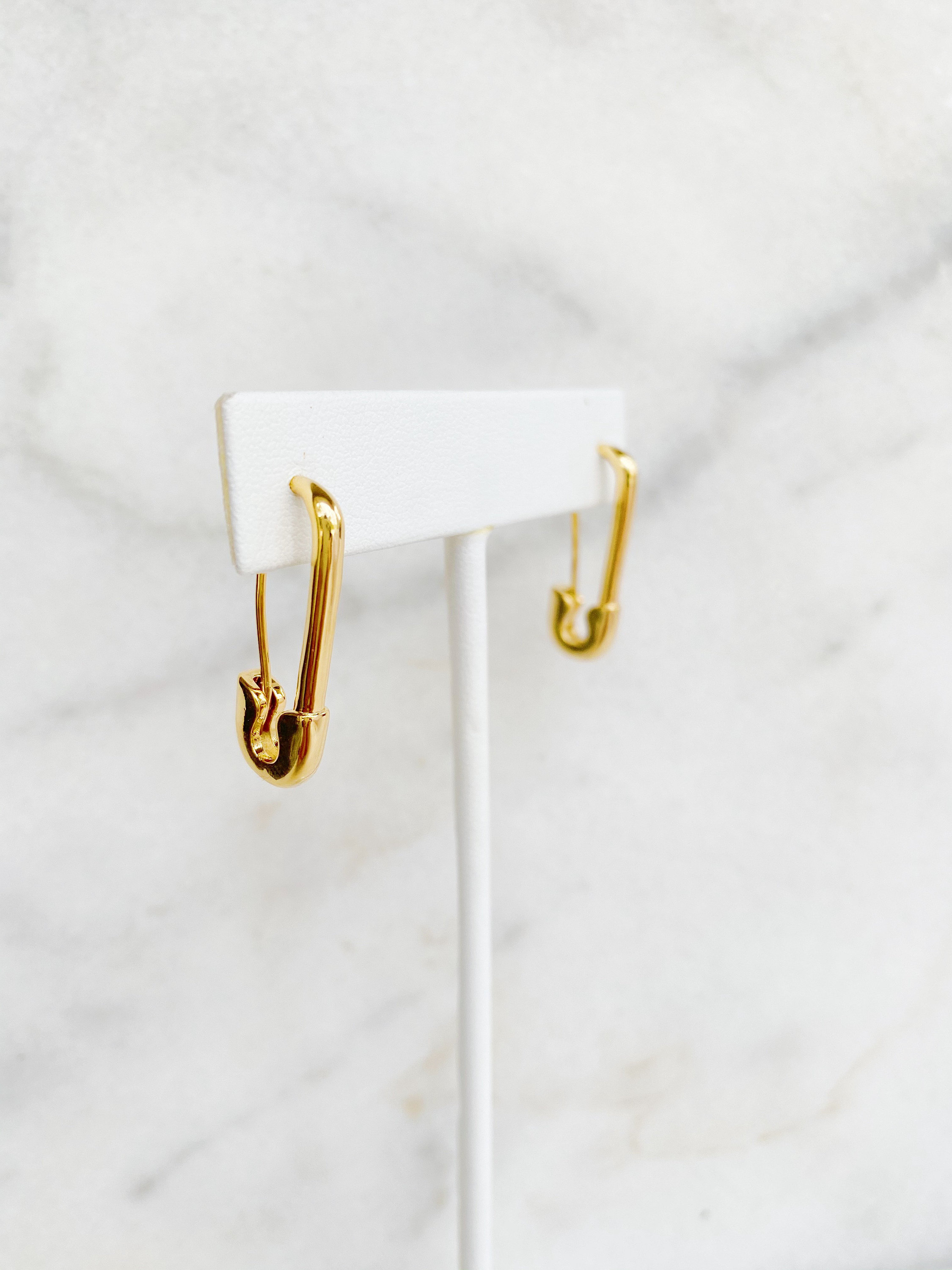 Gold Safety Pin Earrings Gold Pin Earrings Safety Pin Studs Etsy