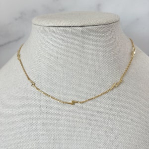 Lightning Bolt Charm Necklace Gold Lightning Bolt Charm Gold Lightning Jewelry Tampa Bay Lightning Jewelry