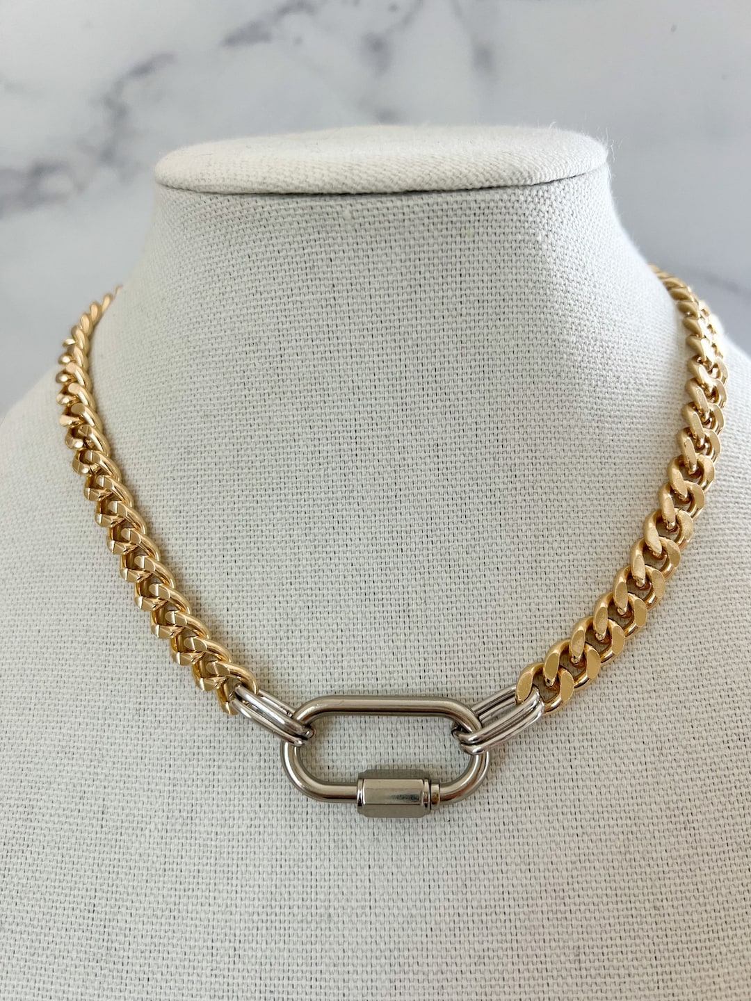 Dual-Tone Chunky Chain Necklace