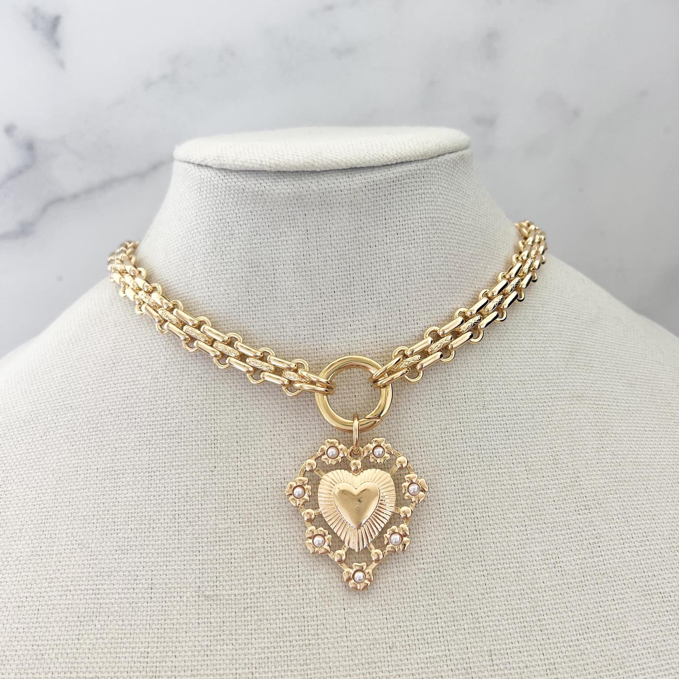 Collana choker argento 925 oro rosa Cuore piccolo in catena | PoNaNa