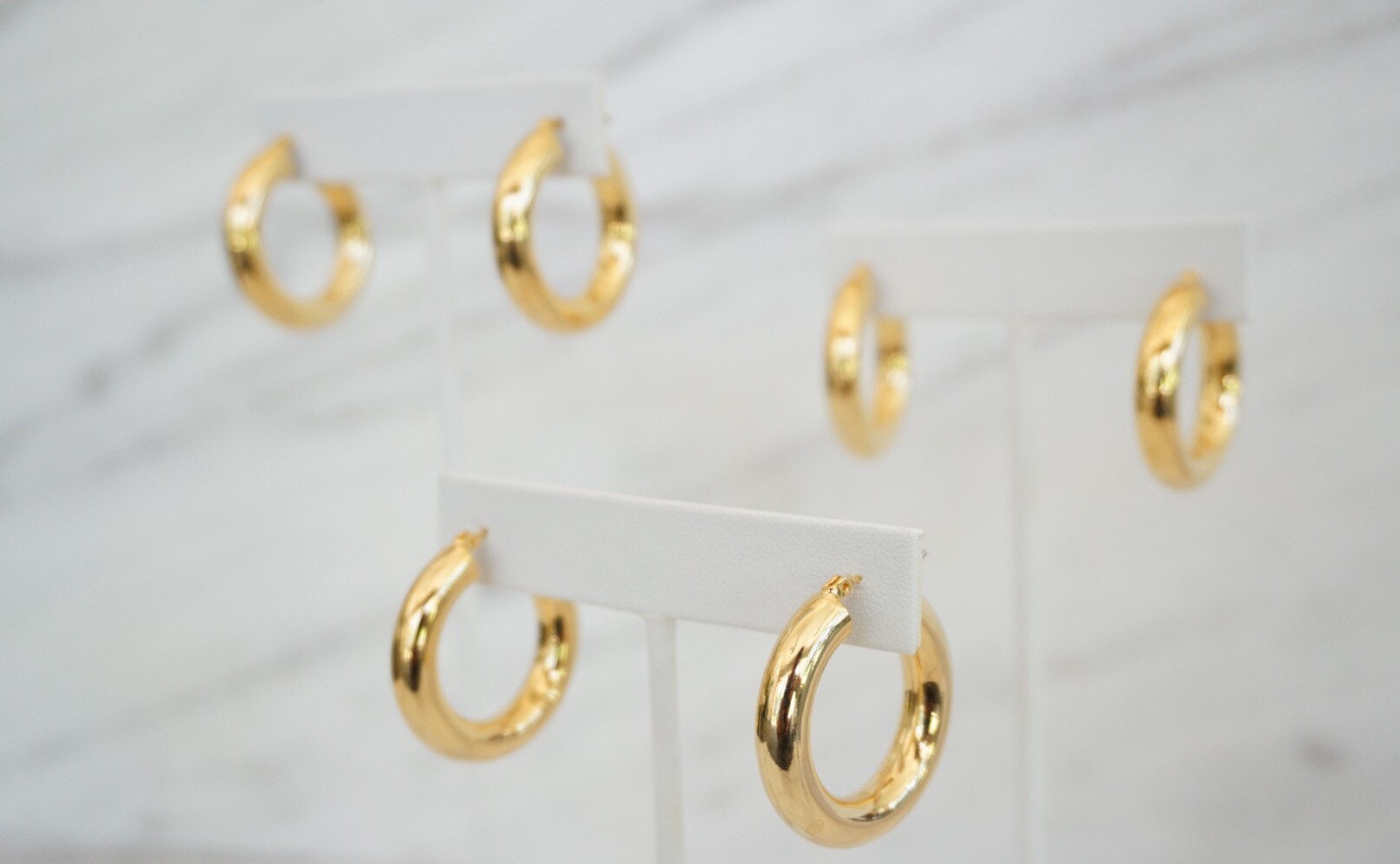 Gold Tube Hoop Earrings Gold Thick Hoops Gold Huggie Hoops 