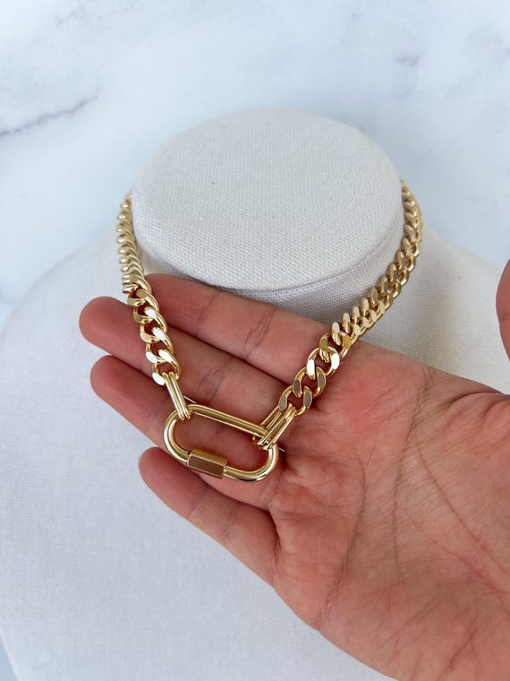 Two Tone Chunky Chain Necklace Silver and Gold Necklace