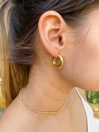 ELISE & DREW Orecchini A Cerchio Piccoli Placcati Oro 18K - Acciaio Inossidabile Con Zirconia - Impermeabili E Antiossidazione