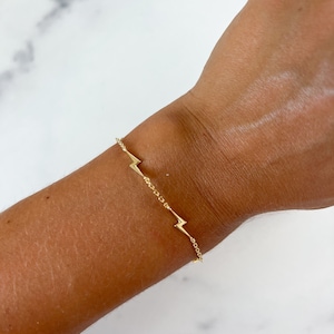 Lightning Bolt Charm Bracelet Gold Lightning Bolt Charm Gold Lightning Jewelry Tampa Bay Lightning Jewelry