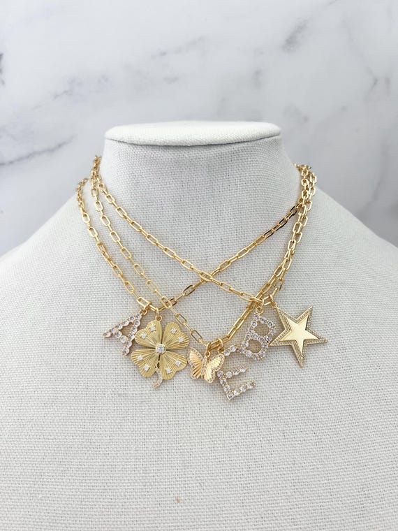 Paperclip Charm Necklace Custom Charm Necklace DIY Charm Necklace