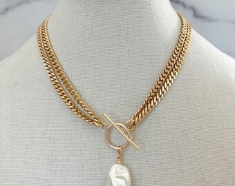【HYERES LOR】22FW★ Baroque Pearl Necklace (Glasses Chain)L baroque-pearl-necklace-
