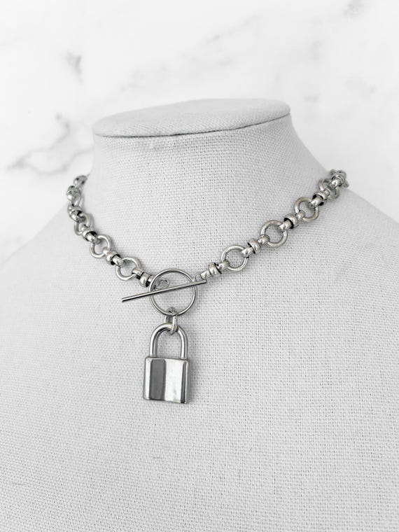 CALEE Padlock silver wallet chain Hilife 4 Feet 7 MM Metal Chain