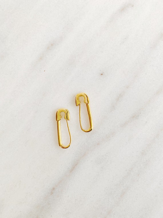 Small safety 2024 pin earrings
