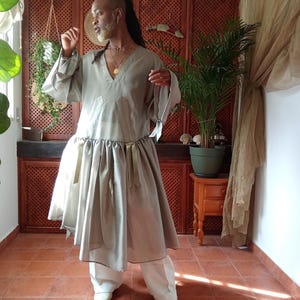 Tunic Dress Kaftan Dress Organza Ruffle Dress