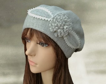 Knitted Wool Beret: Embellished French Style Winter Hat