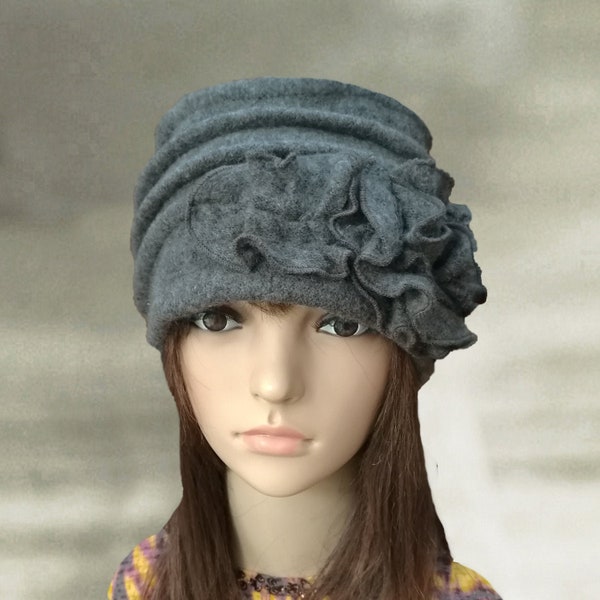 Womens winter hat, Boiled wool beanie, Felted wool cap, Embellished warm hat, Winter beanie cap, Hat women trendy, Warm winter beanie