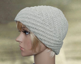 Wool knitted beanie, Skull womens cap, Knitted skull hats, Wide cuff beanie, Knit womens beanie, Wool women's hat, Warm wool beanie