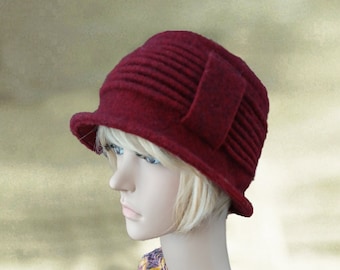 Felted Wool Cloche Hat: Elegant Winter Hat for Women