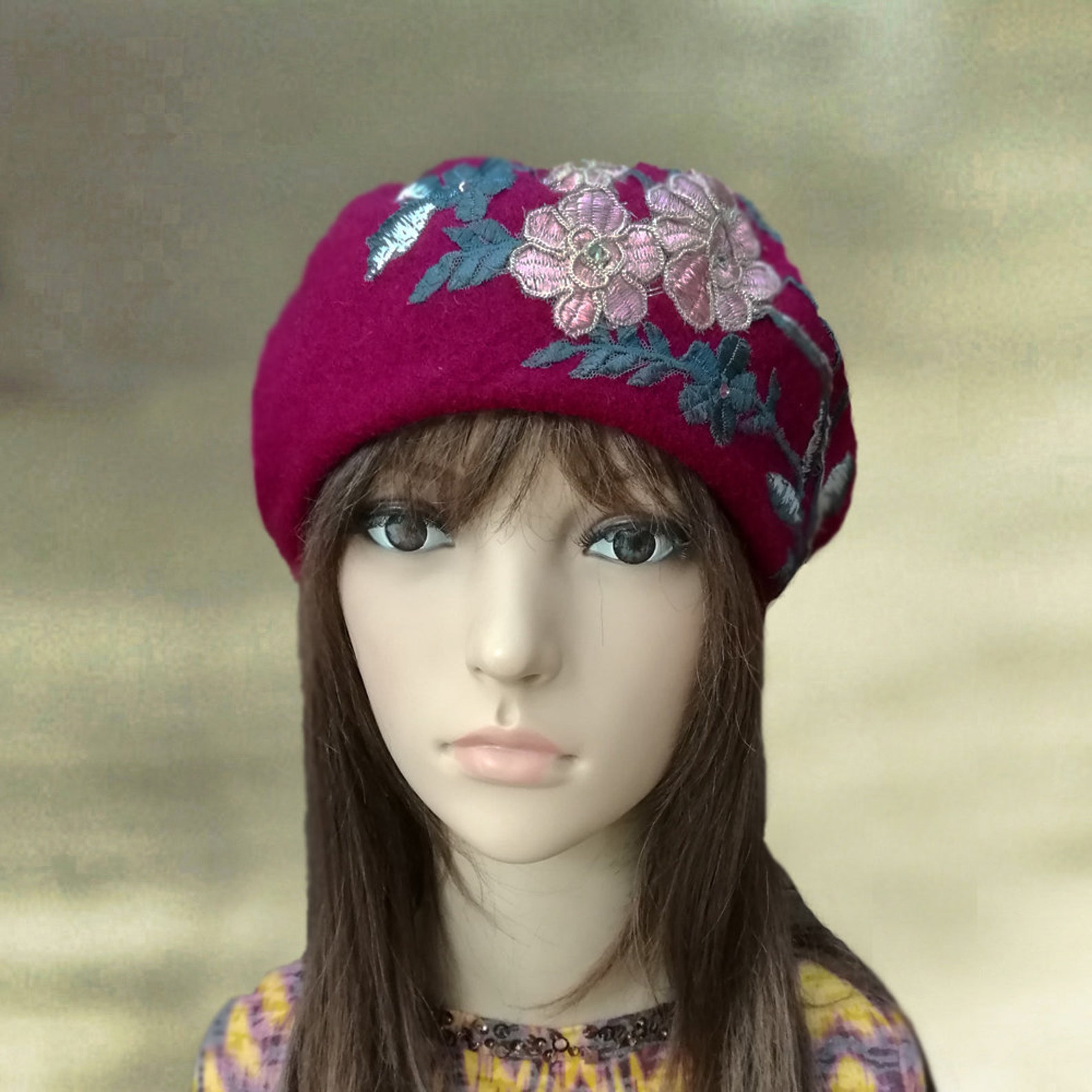 Felt French Beret Ladies Wool Beret Womens Felt Beret Etsy Canada