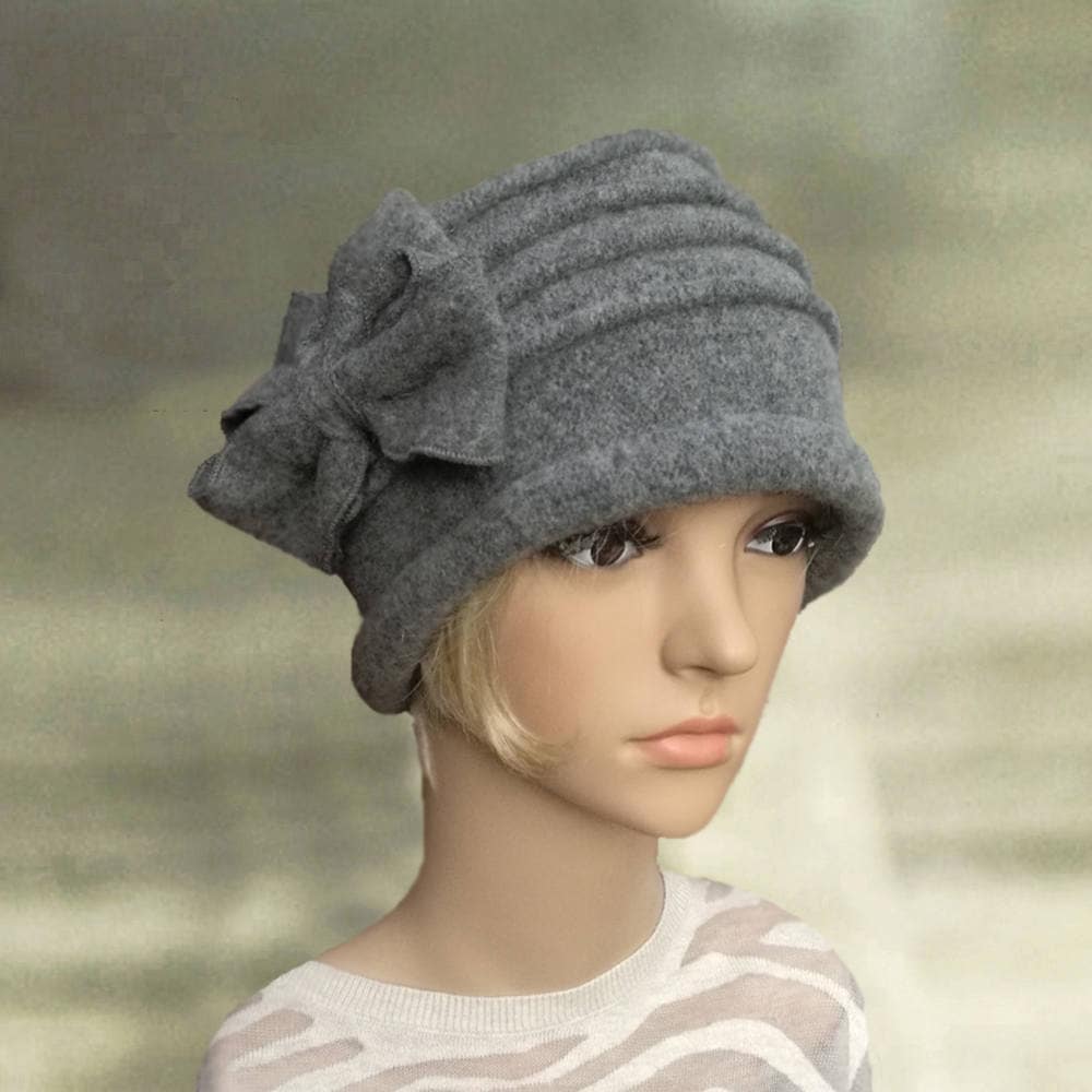 Womens Felt Hats Ladies Wool Hat Felted Wool Hat Gray Felt Etsy