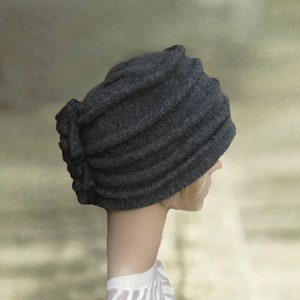 Felted wool hats, Winter women's hat, Felt wool hat, Felted womens hat, Embellished wool hat, Winter hat for lady, Ladies felt hat, image 6