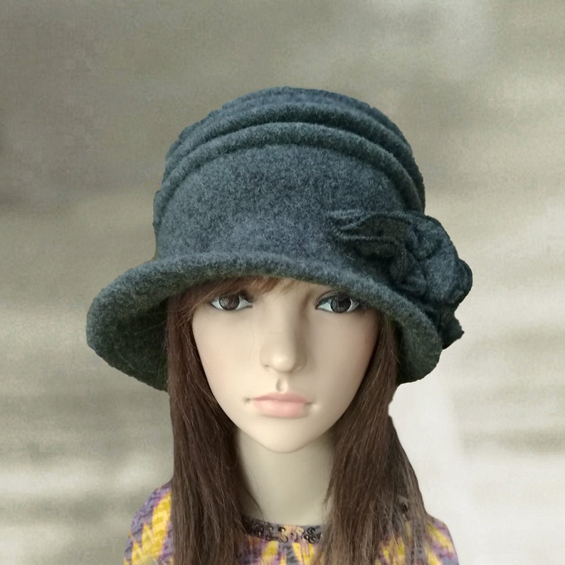 Ladies Felt Hats Felted Womens Hat Felted Wool Hats Gray Etsy