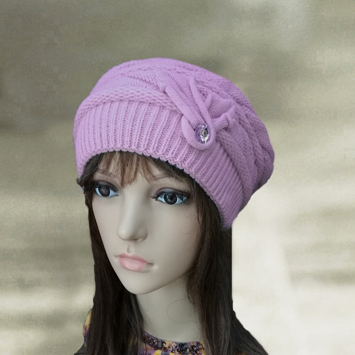 Womens knit hat Ladies winter hat Knit wool hat Knit hat Etsy