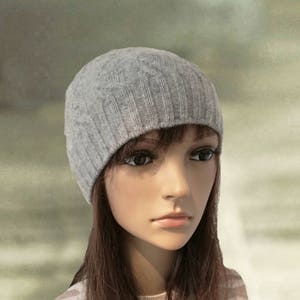 Gray Wool Knit Beanie: Boho Street Style Winter Hat