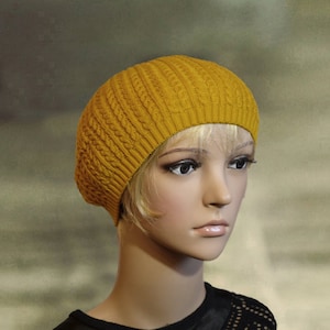 Knit Beret: Wool Blend Slouchy Beanie