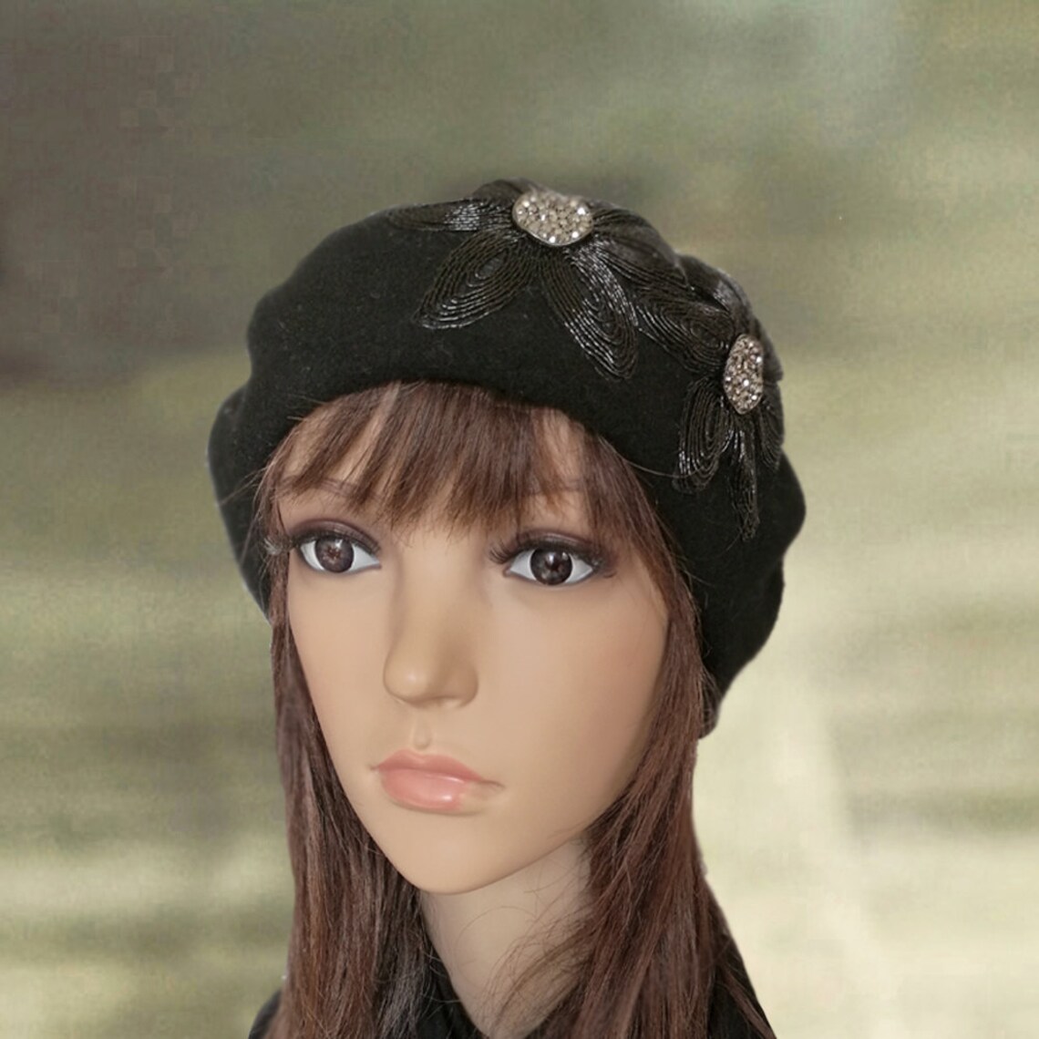Black Wool Beret Womens Felt Beret French Classic Beret Etsy