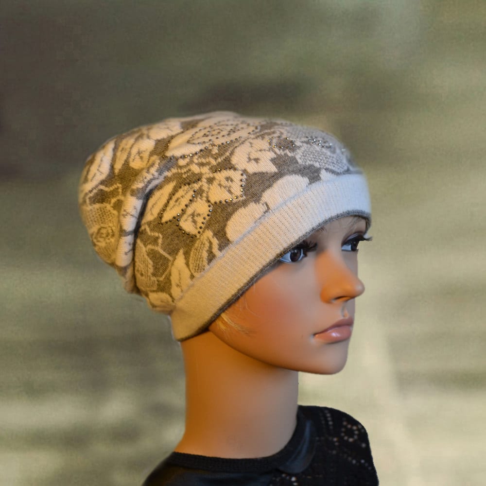 Wool Slouchy Beanie: Knit Winter Hat With Angora Blend - Etsy