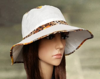 Linen Wide Brim Sun Hat: Foldable Beach Hat