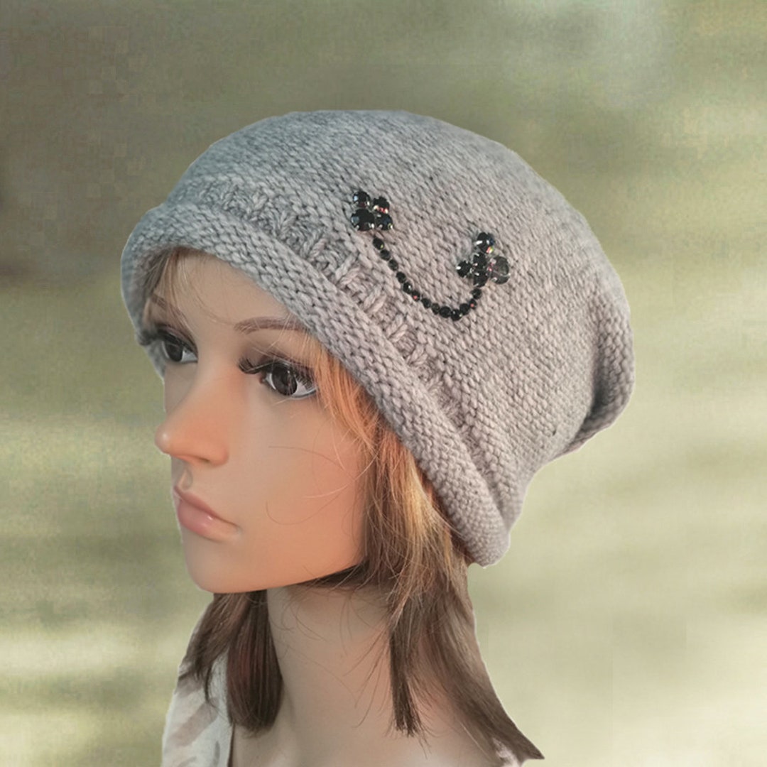 Gray Slouch Beanie, Slouchy Hats Women, Beanie Lightweight, Hats Light