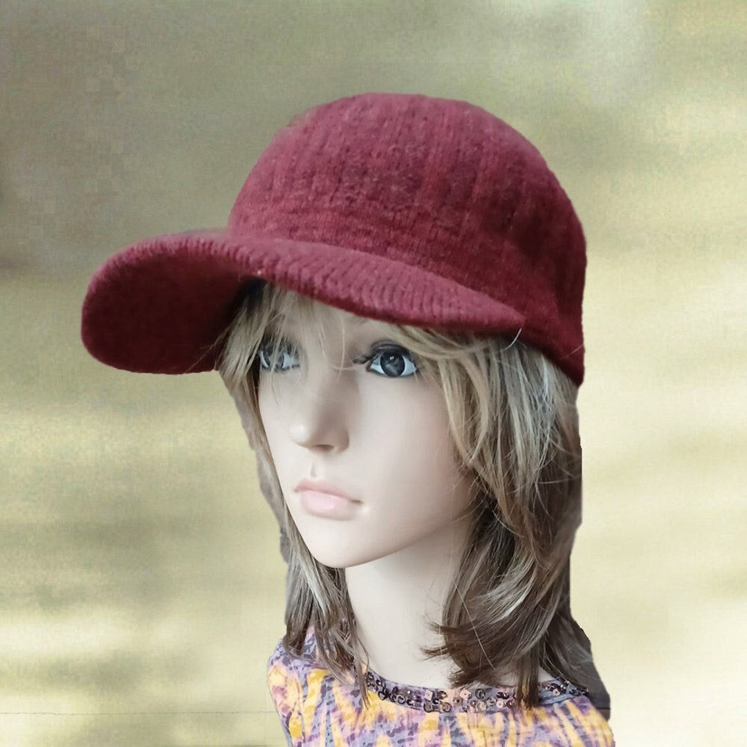 DudWocy Women Winter Wool Knitted Visor Beanie Hat Warm Newsboy Cap KDVOG Women Fleece Lined Knitted Hat with Visor Brim, Winter  main image 3