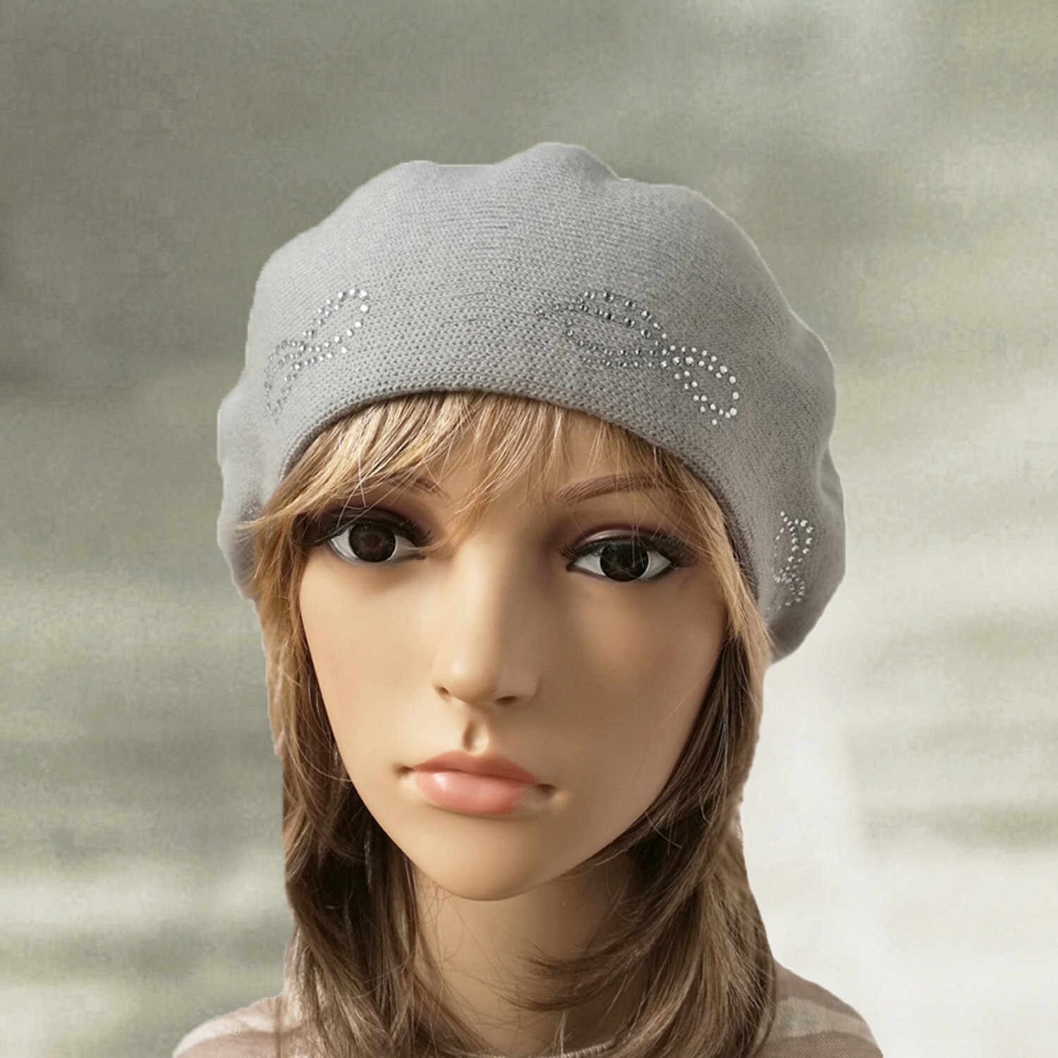 7635 Berets For Women 2 Layers Wool Hats Woman Winter Knit Cap Knit Wool Blend Beret: Women main image 3