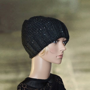 Wool Knit Winter Beanie: Warm Black Hat