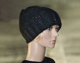 Wool Knit Winter Beanie: Warm Black Hat