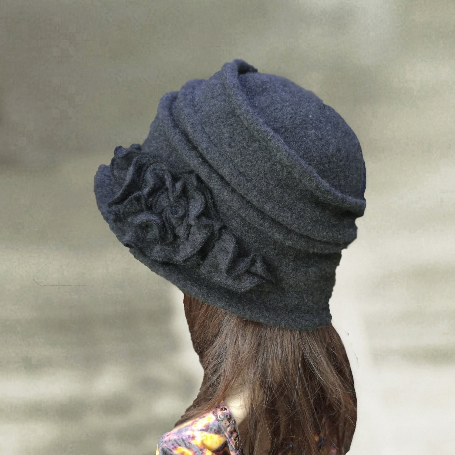Ladies Felt Hats Felted Womens Hat Felted Wool Hats Gray Etsy