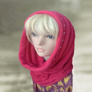 Wool Knit Hooded Cowl: Winter Scoodie Snood