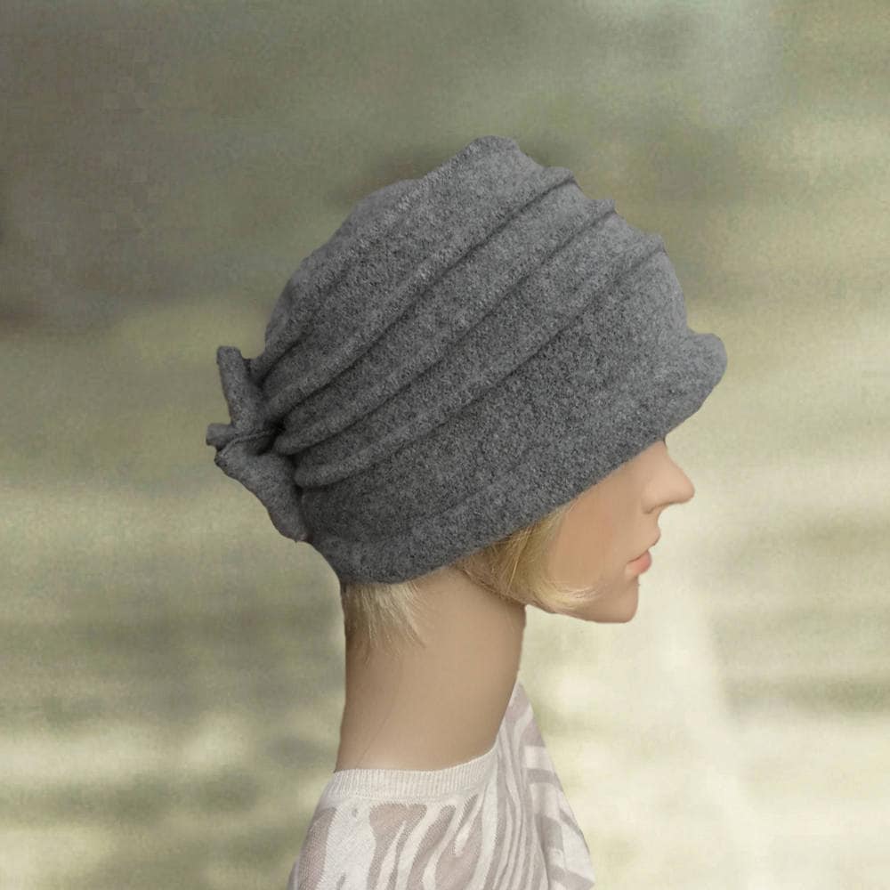 Womens Felt Hats Ladies Wool Hat Felted Wool Hat Gray Felt Etsy