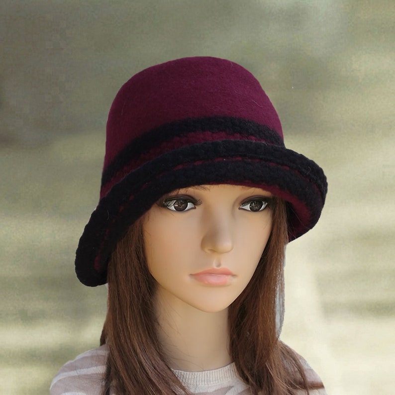Womens felt hat Ladies felted hat Felted wool hats Etsy