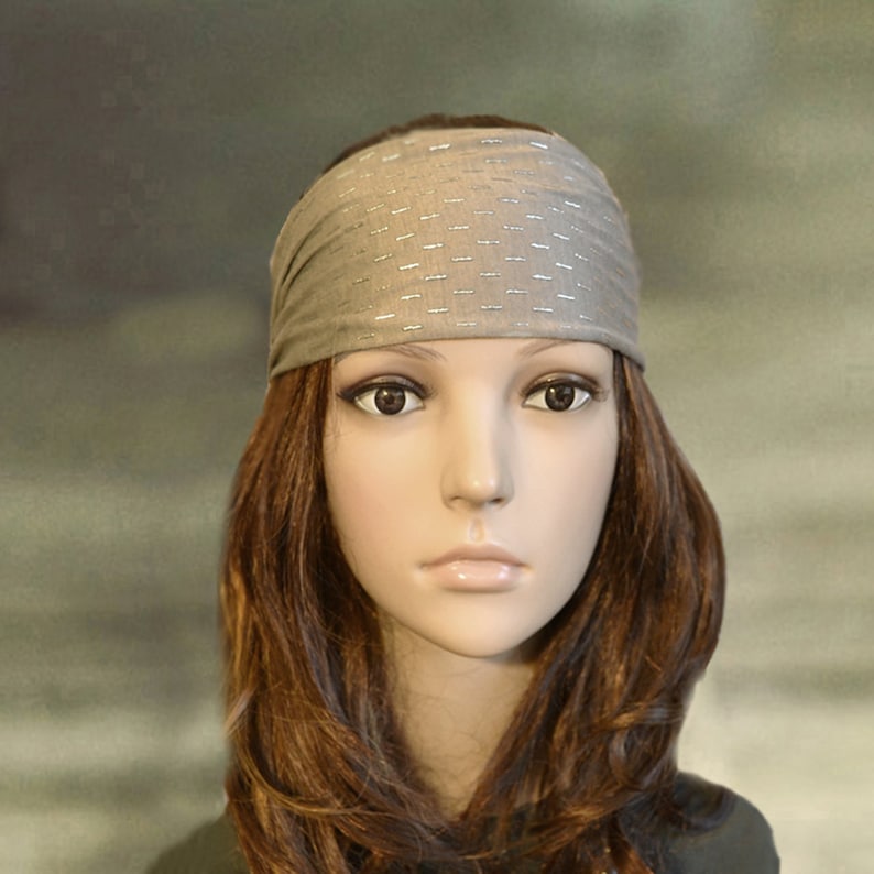 Bohemian Headbands Wide Bandana Boho Headbands Gray Etsy