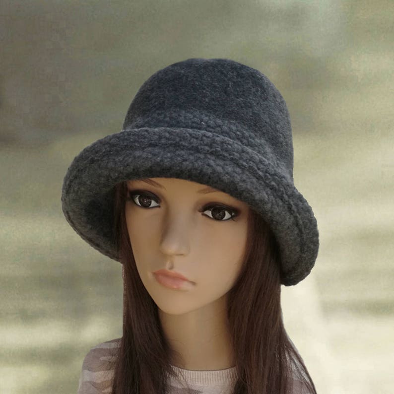 Gray Felt Hats Felted Ladies Hat Womens Felted Hat Trendy Etsy