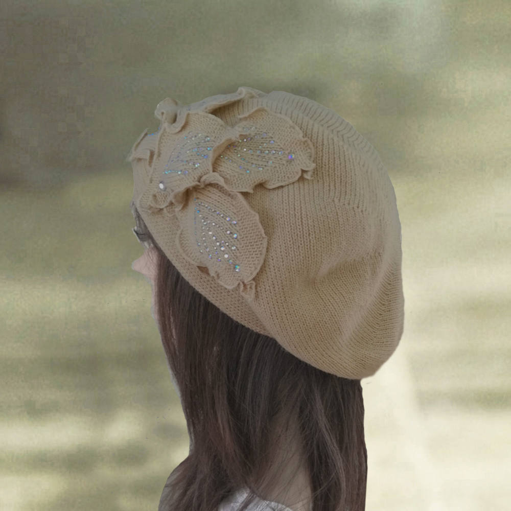 Knit Slouchy Beret Wool Warm Beret Womens Winter Hats Knit Etsy