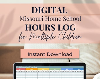 2025/2026 DIGITAL Homeschool Hours Log For Multiple Students, Hour Log, Missouri Homeschool Hour Log, Google Sheets Hours Log, Hour Tracker