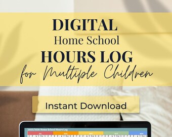 Registro digital de horas de educación en casa para varios estudiantes de Minnesota 2025/2026, registro universal de horas de educación en casa, registro de horas en Hojas de cálculo de Google, rastreador de horas